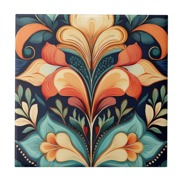 Azulejo De Cerâmica Flores de Trompete Gêmeos (Frente)