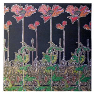 Azulejo De Cerâmica Flores do Estilo Art Nouveau, Mucha