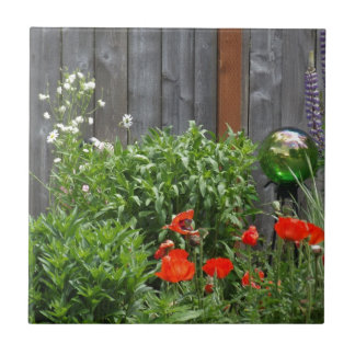 Azulejo De Cerâmica Flores do jardim na cerca
