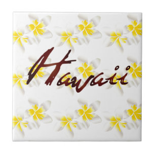 Azulejo De Cerâmica Flores do Plumeria de Havaí
