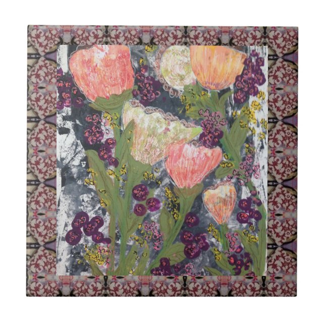 Azulejo De Cerâmica Flores e Berries (Frente)