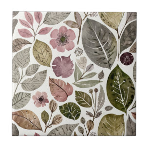 Azulejo De Cerâmica Flores e Folhas Modernas Vintage