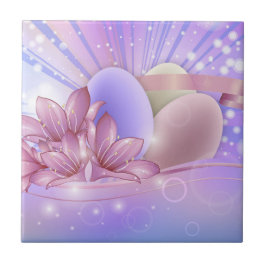 Azulejo De Cerâmica Flores e ovos de Páscoa