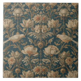 Azulejo De Cerâmica Flores Elegantes Novo Pássaros Vintage