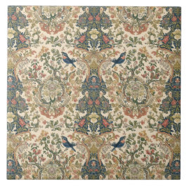 Azulejo De Cerâmica Flores Elegantes Novo Pássaros Vintage
