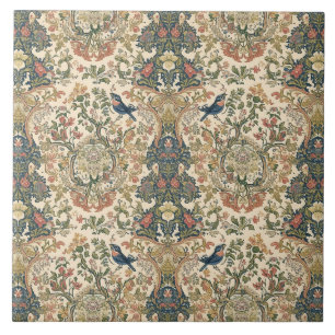 Azulejo De Cerâmica Flores Elegantes Novo Pássaros Vintage