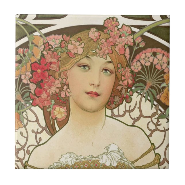 Azulejo De Cerâmica Flores em seu cabelo (Frente)