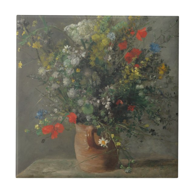 Azulejo De Cerâmica Flores em um vaso, c.1866 (Frente)