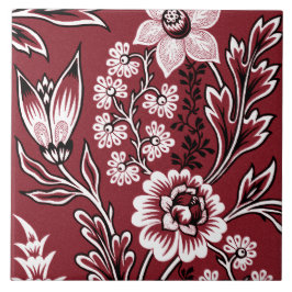 Azulejo De Cerâmica Flores Fantásticas (Marrom) Arte Refinada