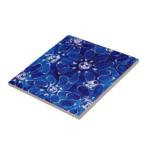 Flores Flores Abstrato Branco Azul