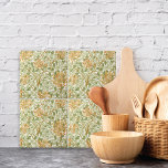 Azulejo De Cerâmica Flores Honeysuckle William Morris<br><div class="desc">Azulejos de cerâmica decorativa com um design por William Morris (1834-1896) chamado Honeysuckle (c. 1885). Vinhas que se misturam com flores laranja e folhas verdes de sábio.</div>