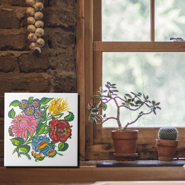 Azulejo De Cerâmica Flores húngaras (Criador carregado)