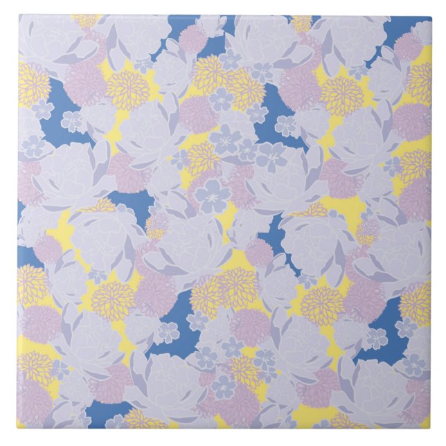 Azulejo De Cerâmica Flores japonesas (Frente)