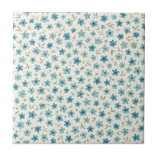 Azulejo De Cerâmica Flores minúsculas modernas azuis