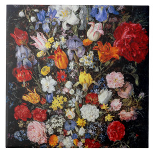 Azulejo De Cerâmica Flores no Navio de Madeira, Jan Brueghel, o Velho