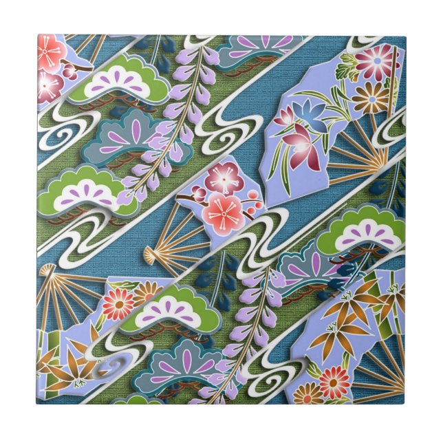 Azulejo De Cerâmica Flores, plantas e ventoinhas (Frente)