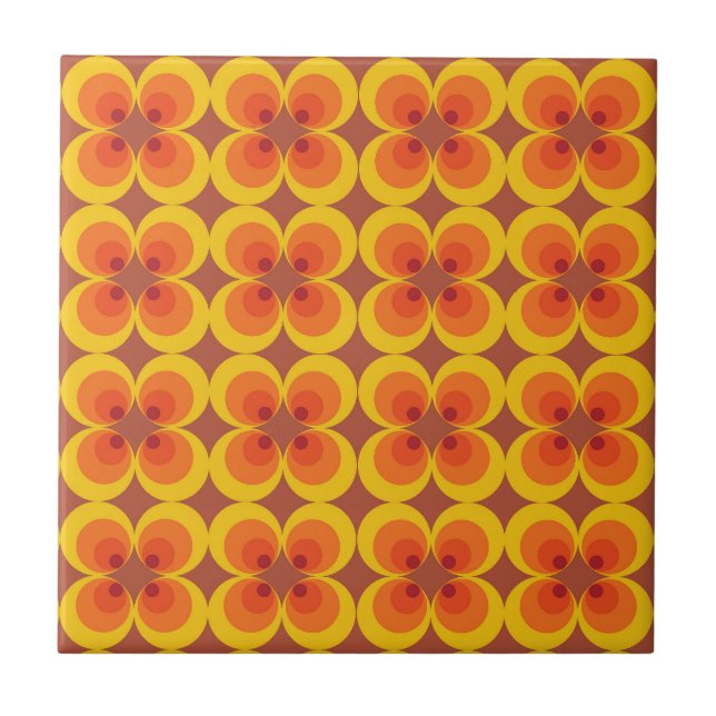 Azulejo De Cerâmica Flores Psicodélicas (Frente)