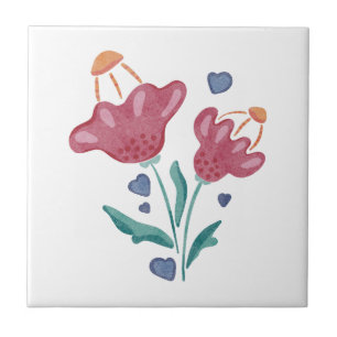 Azulejo De Cerâmica Flores Psicodélicas Adoráveis