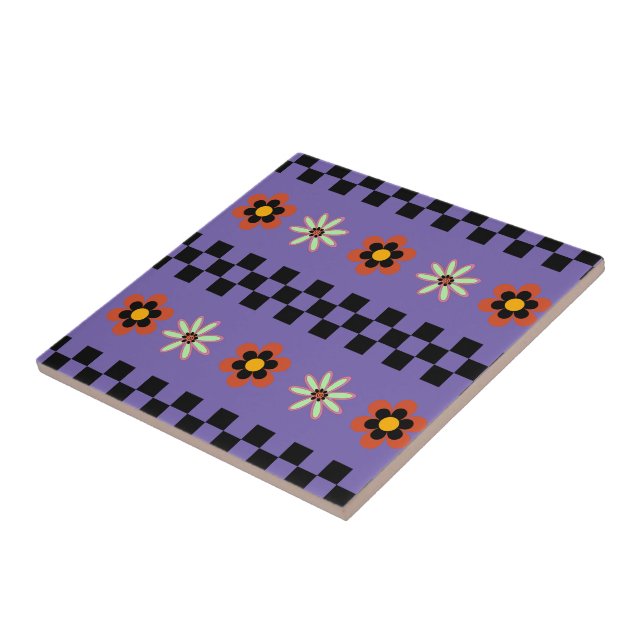 Azulejo De Cerâmica Flores Punk Retro (Lateral)