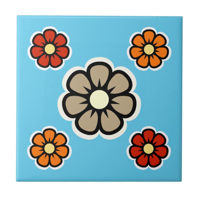 Azulejo De Cerâmica Flores Retro (Frente)