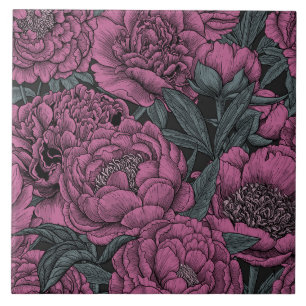 Azulejo De Cerâmica Flores roxas