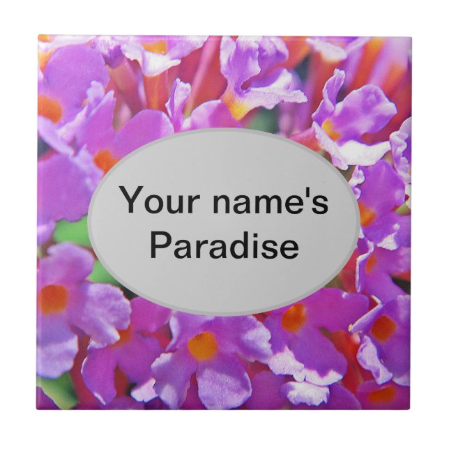 Azulejo De Cerâmica Flores Roxas Cuecas (Frente)