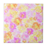 Azulejo De Cerâmica Flores Sanguíneas Shibori Floral Tie Dye Patterno<br><div class="desc">Tie dye florescente flores de moda padrão de design,  decoração doméstica,  capas de telefone,  tapetes,  cobertores,  cortinas,  travesseiros. Padrão moderno de corante floral de orquídea estética da coreia em cor rosa saturado,  amarelo,  pêssego,  laranja. Decoração doméstica do estilo de coloração Shiburi. Padrão floral tiedye,  cores da gravata arco-íris</div>
