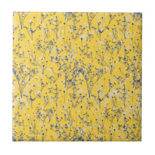 Azulejo De Cerâmica Flores silvestres Abstrato modernas de amarelo-mos