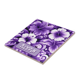 Azulejo De Cerâmica Flores Tropicais do Havaí Hibiscus Personalizadas