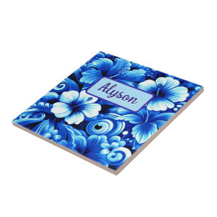 Azulejo De Cerâmica Flores Tropicais do Havaí Hibiscus Personalizadas