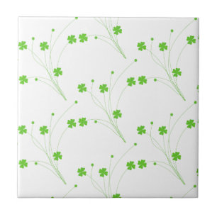 Azulejo De Cerâmica Flores Verdes Primavera Brilhantes, Impressão Flor