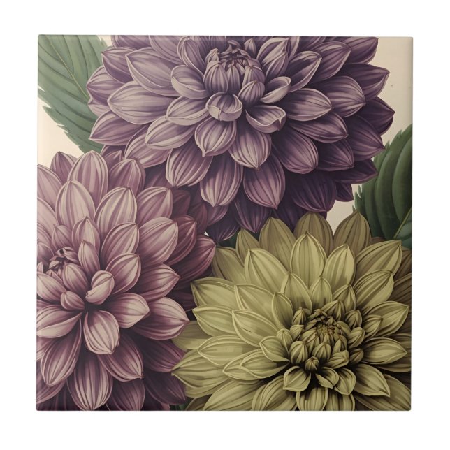 Azulejo De Cerâmica Flores Vintage (Frente)