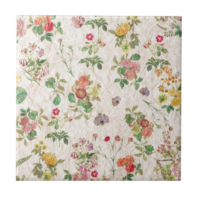 Azulejo De Cerâmica Flores Vintage (Frente)