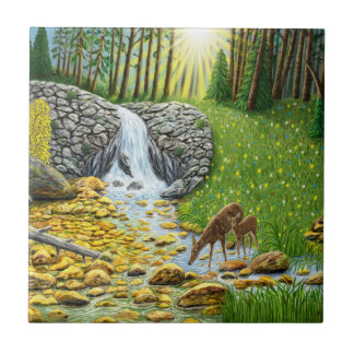 Azulejo De Cerâmica Floresta ao Amanhecer