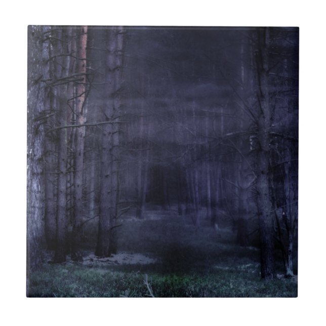 Azulejo De Cerâmica Floresta Assustadora (Frente)