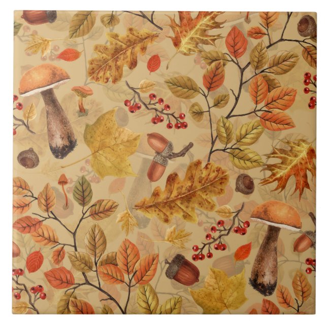 Azulejo De Cerâmica Floresta autóctone em ocre (Frente)