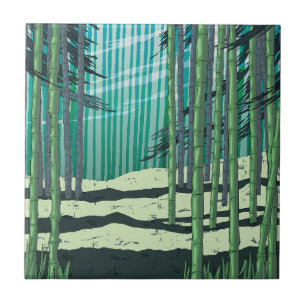 Azulejo De Cerâmica Floresta Bamboo