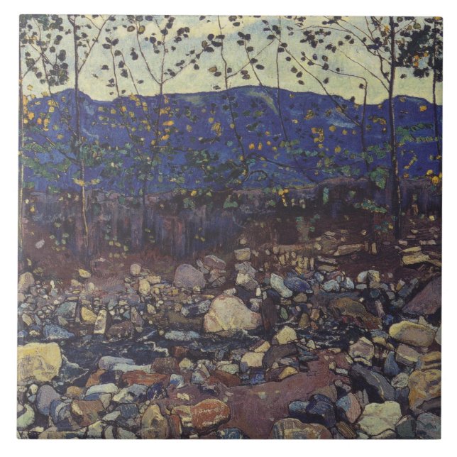 Azulejo De Cerâmica Floresta Brook em Leissigen, Suiça (Paisagem) (Frente)