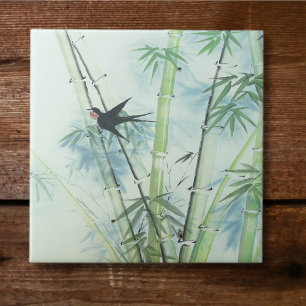 Azulejo De Cerâmica Floresta de Bambu - verde