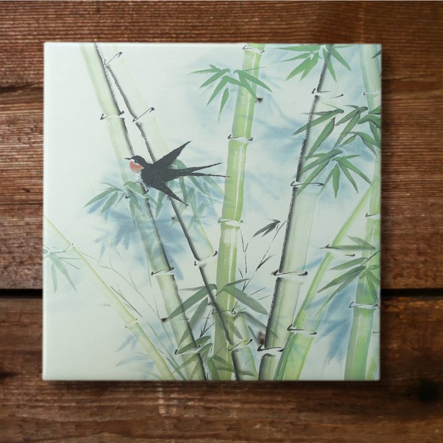 Azulejo De Cerâmica Floresta de Bambu - verde (Criador carregado)
