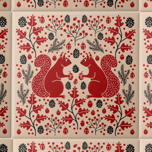 Azulejo De Cerâmica Floresta de Esquilo