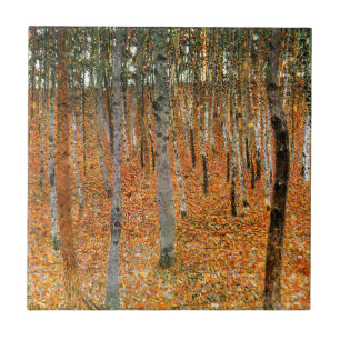 Azulejo De Cerâmica Floresta de faia por Gustav Klimt