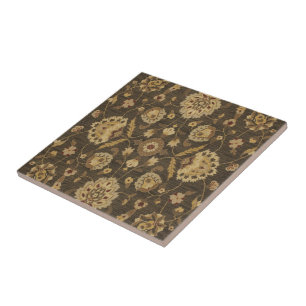 Azulejo De Cerâmica Floresta de ouro verde tapeçaria floral