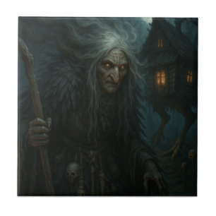 Azulejo De Cerâmica Floresta Encantada de Baba Yaga
