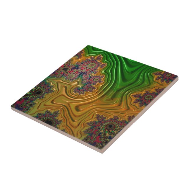 Azulejo De Cerâmica Floresta Fractal (Lateral)