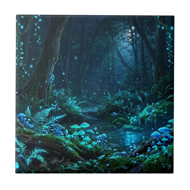 Azulejo De Cerâmica Floresta Mágica (Frente)