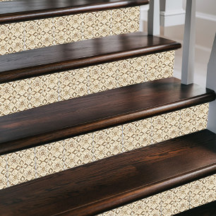 Azulejo De Cerâmica Floresta marroquina beige & marfim mediterrânico