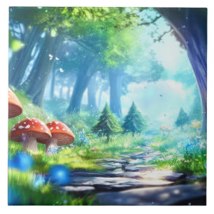 Azulejo De Cerâmica Floresta Mushroom