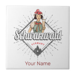 Azulejo De Cerâmica Floresta Negra Baden-Württemberg Alemanha Vintage