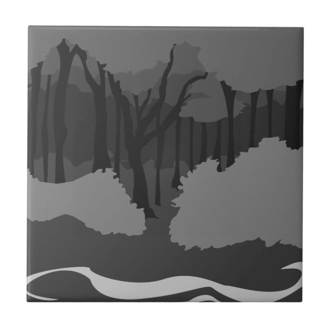 Azulejo De Cerâmica Floresta Spooky (Frente)